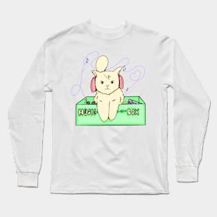 Yellow Cat Listening To Music Inside The Music Box Long Sleeve T-Shirt